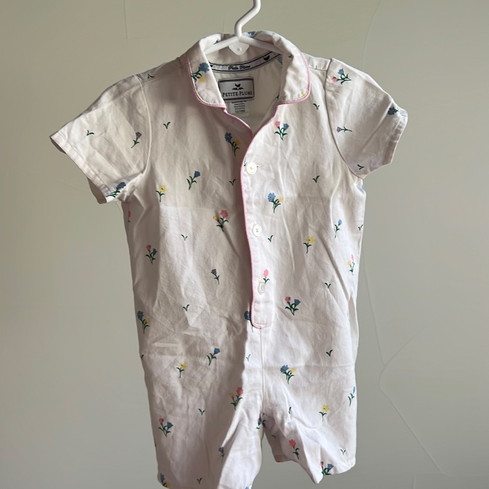 Petite Plume, Infant Summer Romper, Tulips